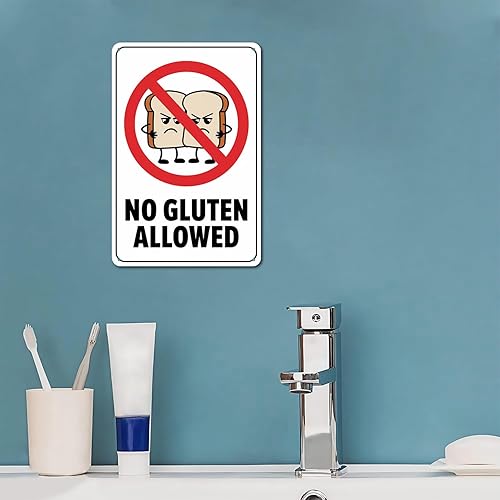 Miniatura 5 de Letrero de metal con texto en inglés "No Gluten Allowed" para jardín, patio, bar, porche, garaje, hogar, dormitorio, cocina, decoración de pared,