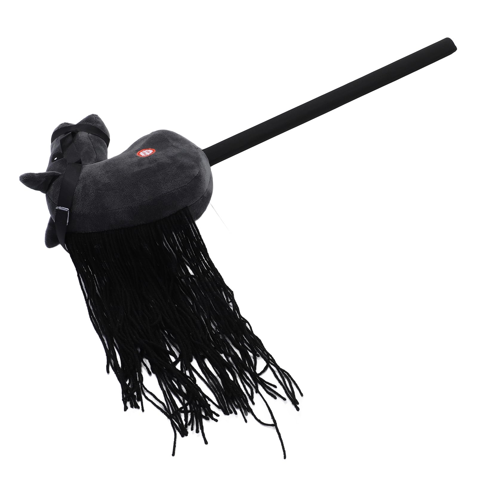 Giocattolo con Bastoncino per Cavallo Testa di Cavallo Morbida in Peluche con Funzione Sonora per Bambini Regalo di Gioco Interattivo da 70 Cm (Nera)