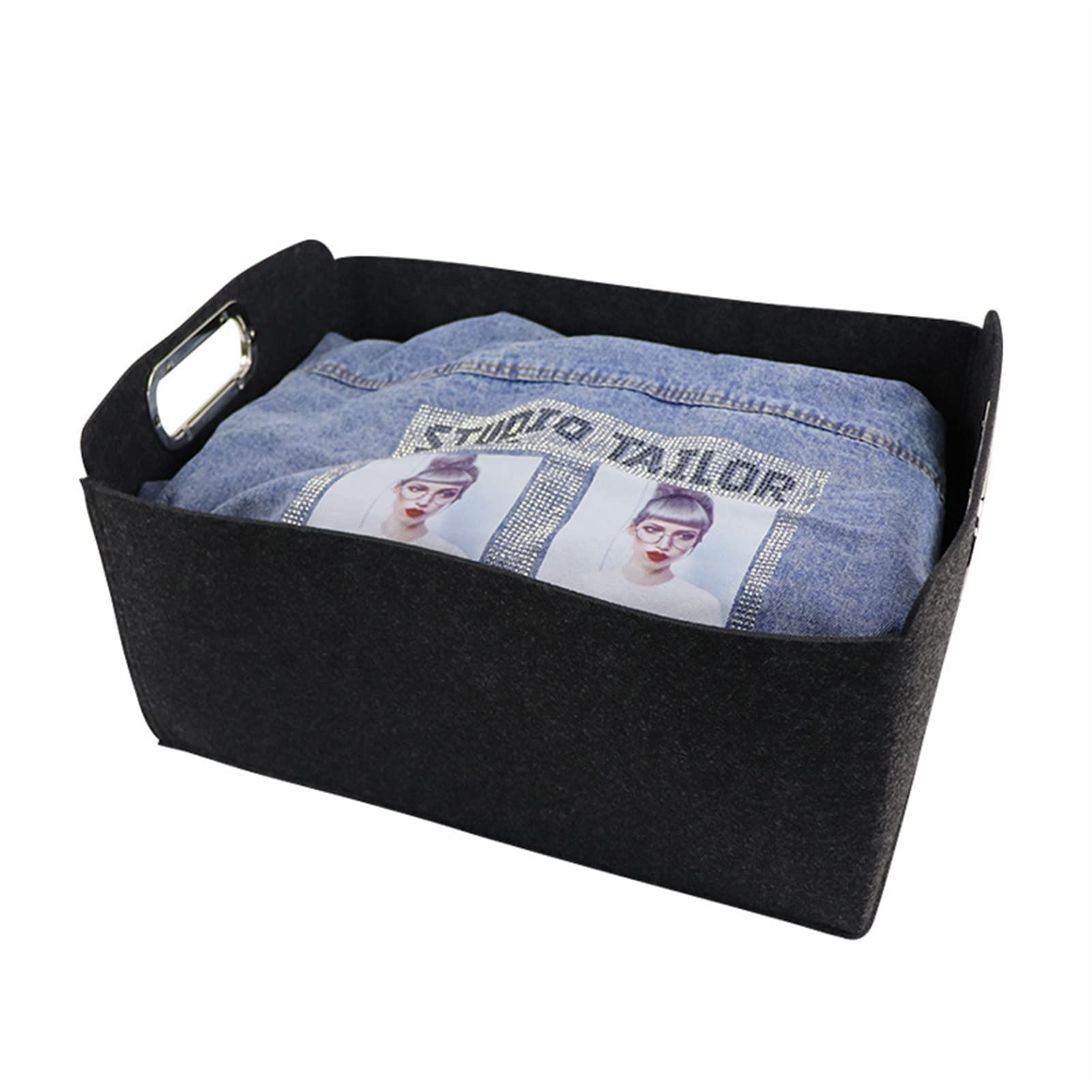 Faltbare Aufbewahrungskorb Grau Filz Stoff Schreibtisch Organizer Tidy Aufbewahrungsbox Spielzeug Kosmetiktasche Korb Sungtries Kleidung Organizer Wäschekorb für Schmutzige Kleidung