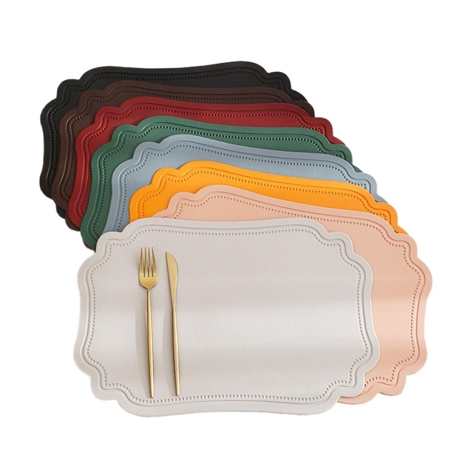 Manteles Individuales Manteles Individuales, Mantel de Mesa, Individual Impermeable, Antideslizante, Posavasos(Square Orange,30x45cm 10pcs)
