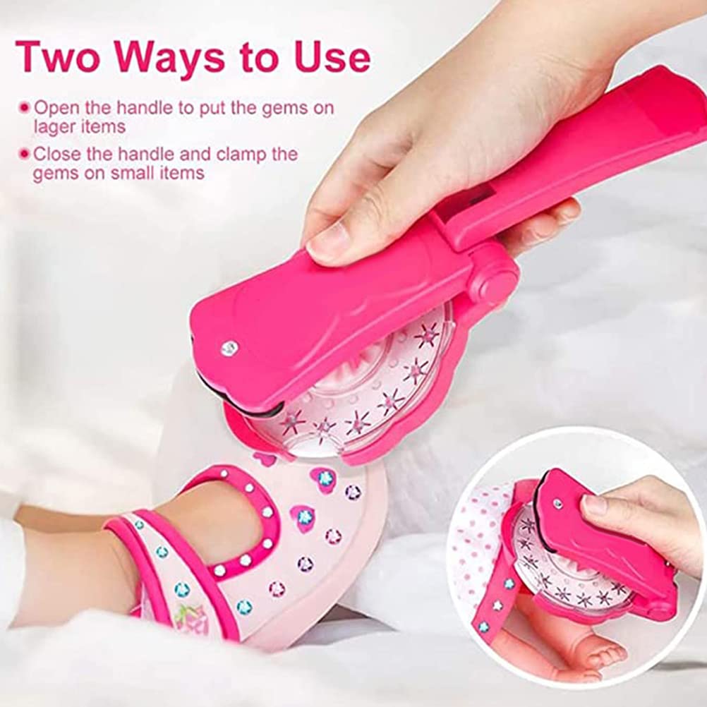 Hair Bedazzler Kit with 180 Hair Gems, Kids Styling Hair Tool,Bling Gem Machine,Hair Gem Stamper - Image 3