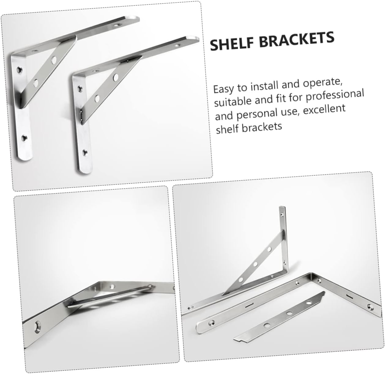 Wall Support Bracket,Shelf Brackets Heavy Duty,Tripod Floating Shelf Bracket Shelf Support Brackets Corner Shelf Stand Storage Shelves Heavy Duty(20X13X2.5CM)