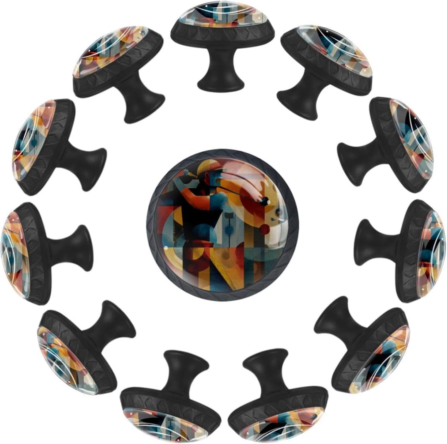 Black Frog Lovely Starry Sky (1) Printed Cabinet Knobs, Practical Drawer Knobs for Kitchen Bedroom Bathroom Decoration