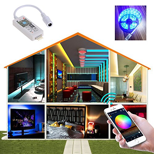 Led Wifi Controller, Rgb Led Light Strip Voice Control From Alexa & Google Home, Wifi Wireless Smart Controller With Free App Via Ios Or Android Smartphone #TOP2