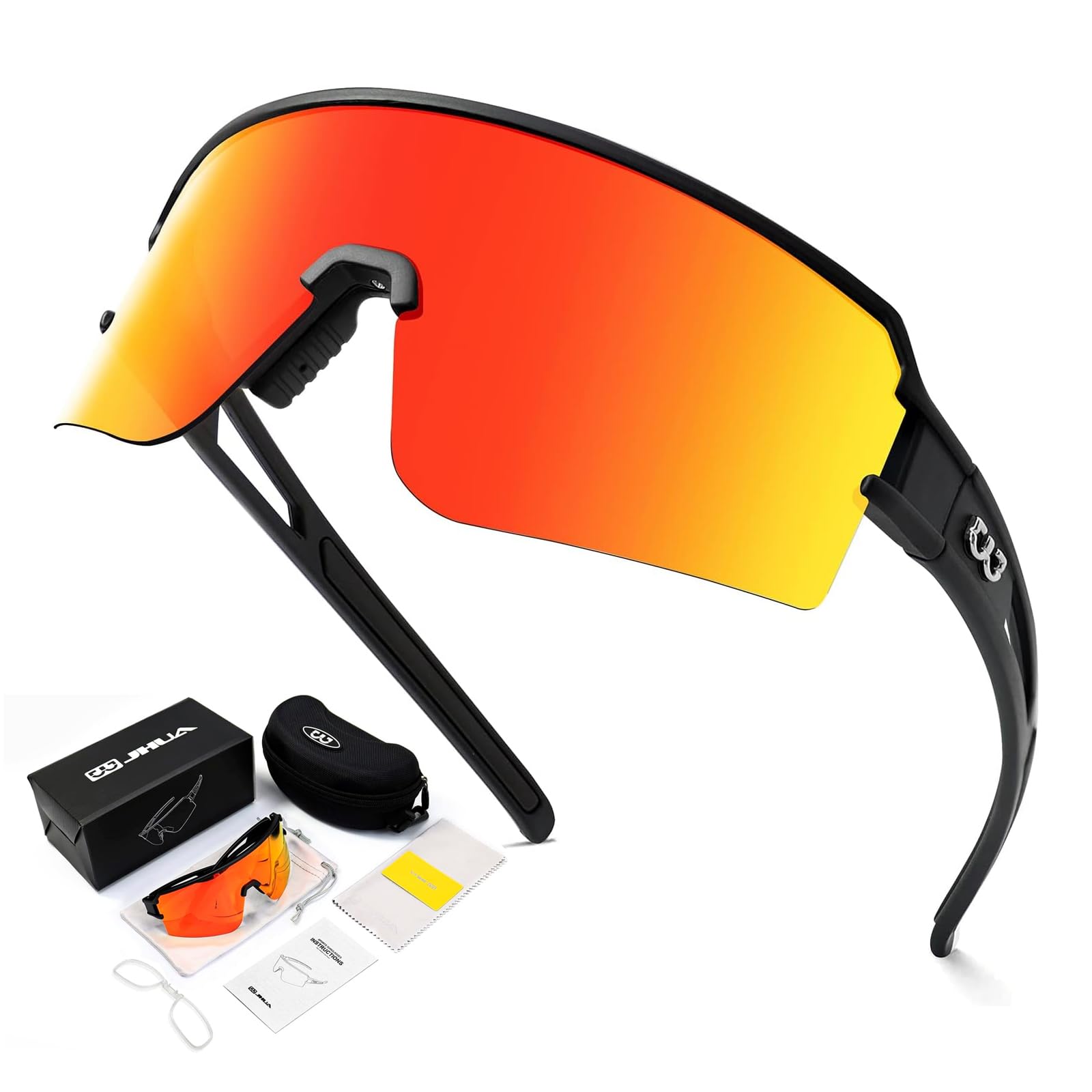 SPOSUNE Polarisierte Fahrradbrille für Männer und Frauen, UV400-Schutz, Sport-Sonnenbrille für Baseball, Laufen, Angeln, Reiten