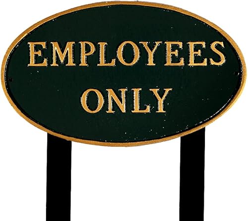 Montague Productos de Metal Empleados solamente Oval Césped Plaque, L, Dorado