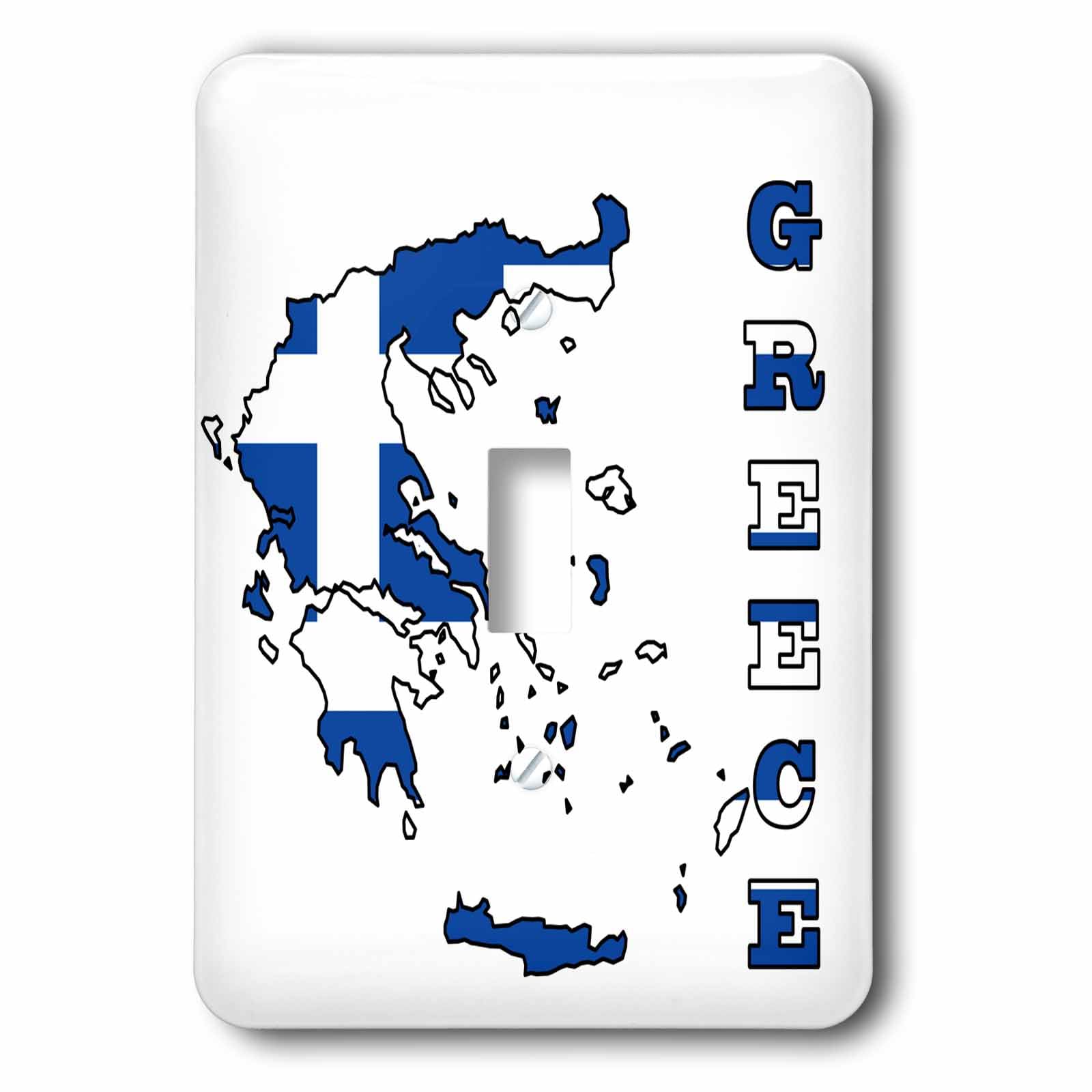 Plaque interrupteur drapeau de la Grèce finition haut de gamme