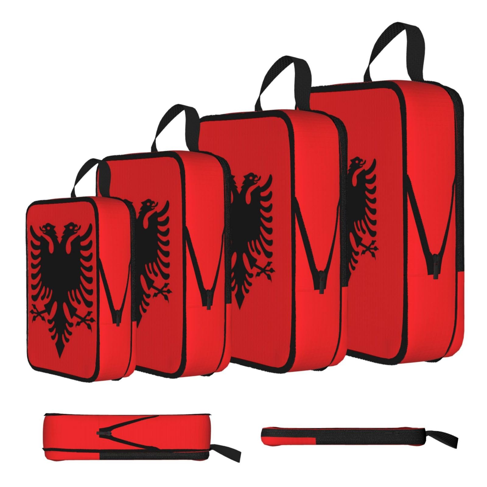 Albanian flag Compression Packing Cubes 4 Piece Set