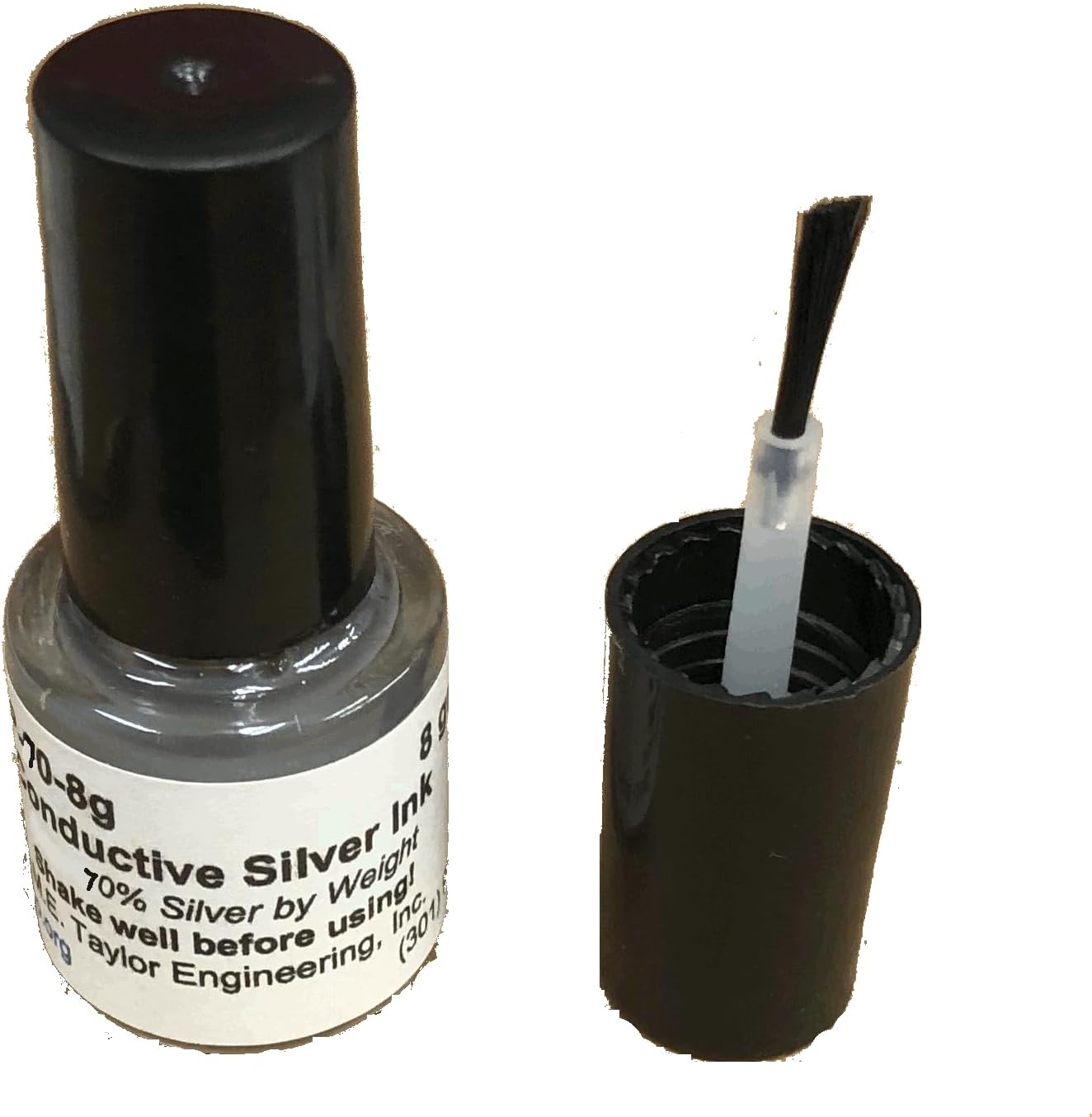 Water-Based Silver Conductive Paint,8 Gram Brush Cap Bottle