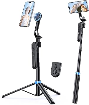 UBeesize 72 Auto Face Tracking Tripod for iPhone, MagSafe Selfie Stick with Remote, 360 Magnetic Phone Stand with Gesture Control for TikTok, Live Stream & Vlogging