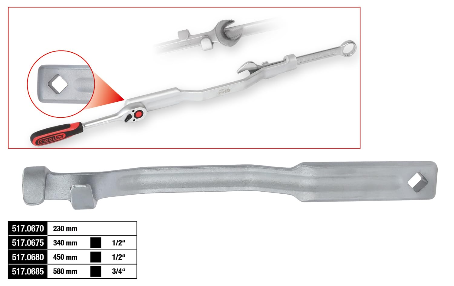 KS TOOLS Alargadera llave de cubo