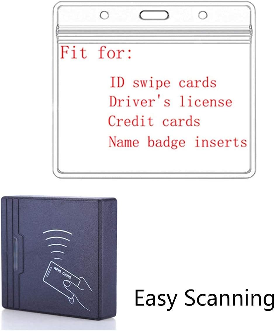 Extra Thick Horizontal ID Card Name Tag Badge Holder with Waterproof Type Resealable Zip (Holders, 6Packs) : Office Products