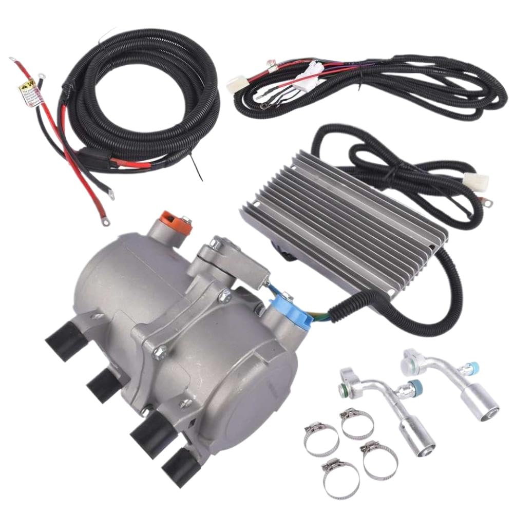 Kit de compresor de aire acondicionado de 12 V, compatible con vehículos recreativos, furgonetas, autobuses