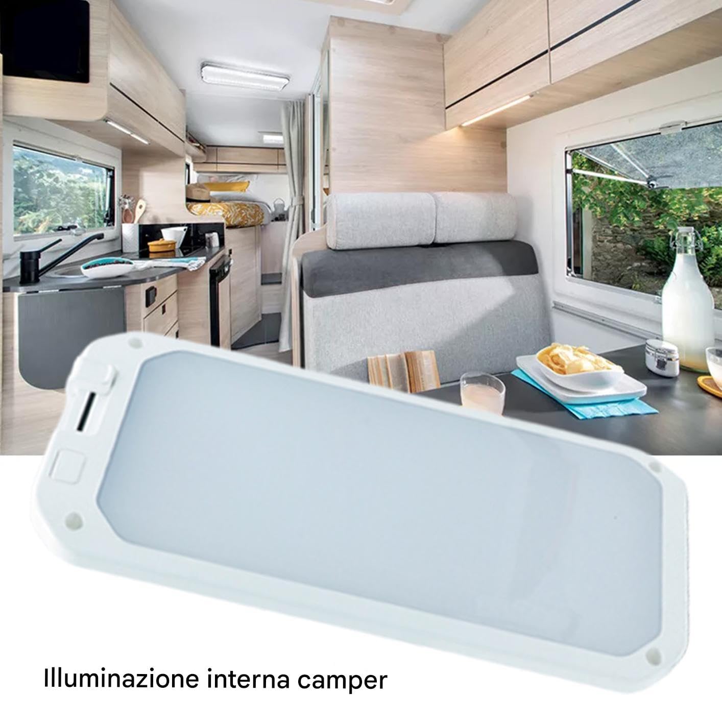 Luce interno RV, luce interna a LED per roulotte - Monte a soffitto a LED Light RV REGOLABILE | Lampada da campeggio in campeggio in campeggio a tre colori per, camion