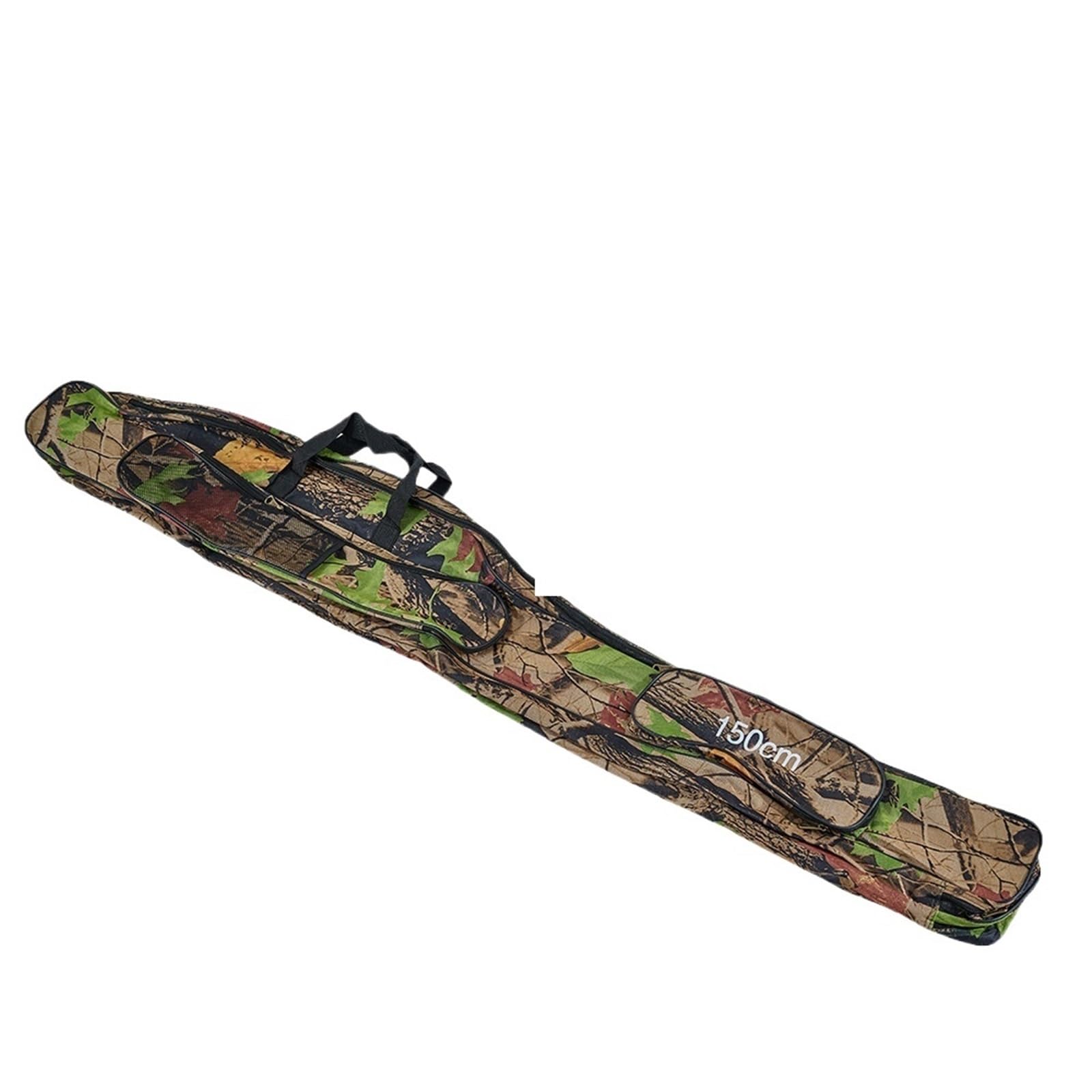 Angelruten-Tasche 150 cm wasserdichte 2-lagige Angelrutentasche – faltbar, Schulter-/Handtragemöglichkeit, Seitentaschen, strapazierfähiges Polyester for einfachen Transport