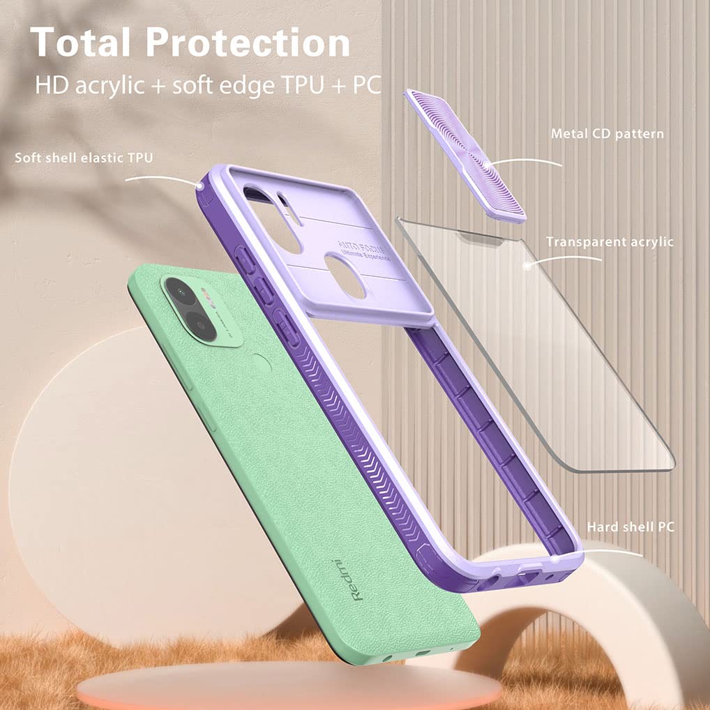 Abuenora Cover per Xiaomi Redmi A1 / Redmi A2, [2 Pezzi] Custodia Sottile Morbida Silicone TPU Antiurto Case Protegge Lo Schermo e la Fotocamera con Disegni Group E