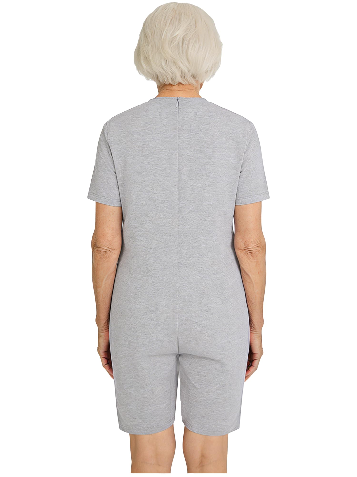 Sxiwei Pyjama Combinaison Femme Homme Fermeture Éclair au Dos Body Vêtement Adapté Pyjama Personnes Âgées Alzheimer Incontinence