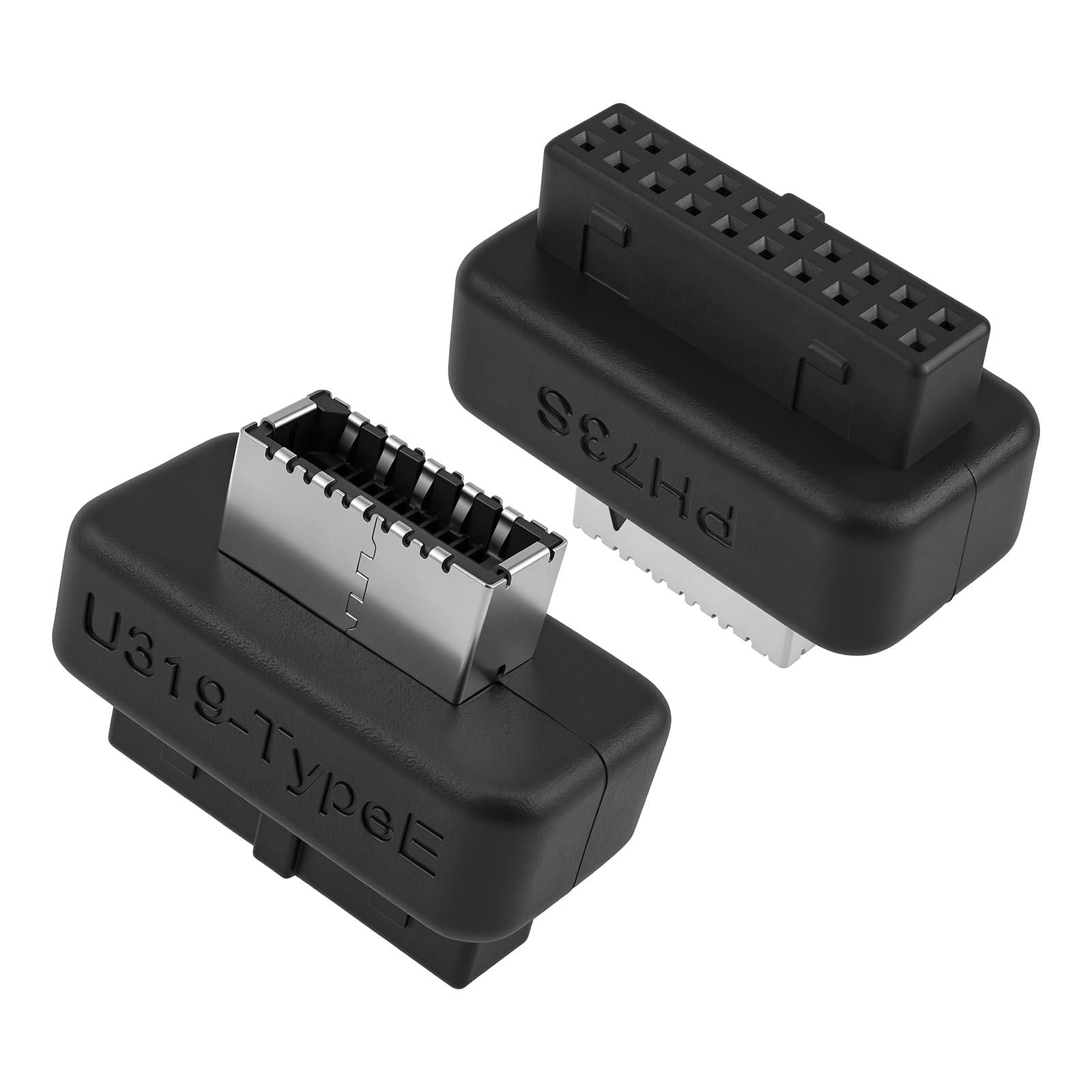 Adaptador de cabecera USB 3.2 Gen 1 a USB 3.2 Gen 2, adaptador interno vertical USB de panel frontal para placa base de PC, USB 3.0 a tipo E/USB C de 19 pines (2 piezas)