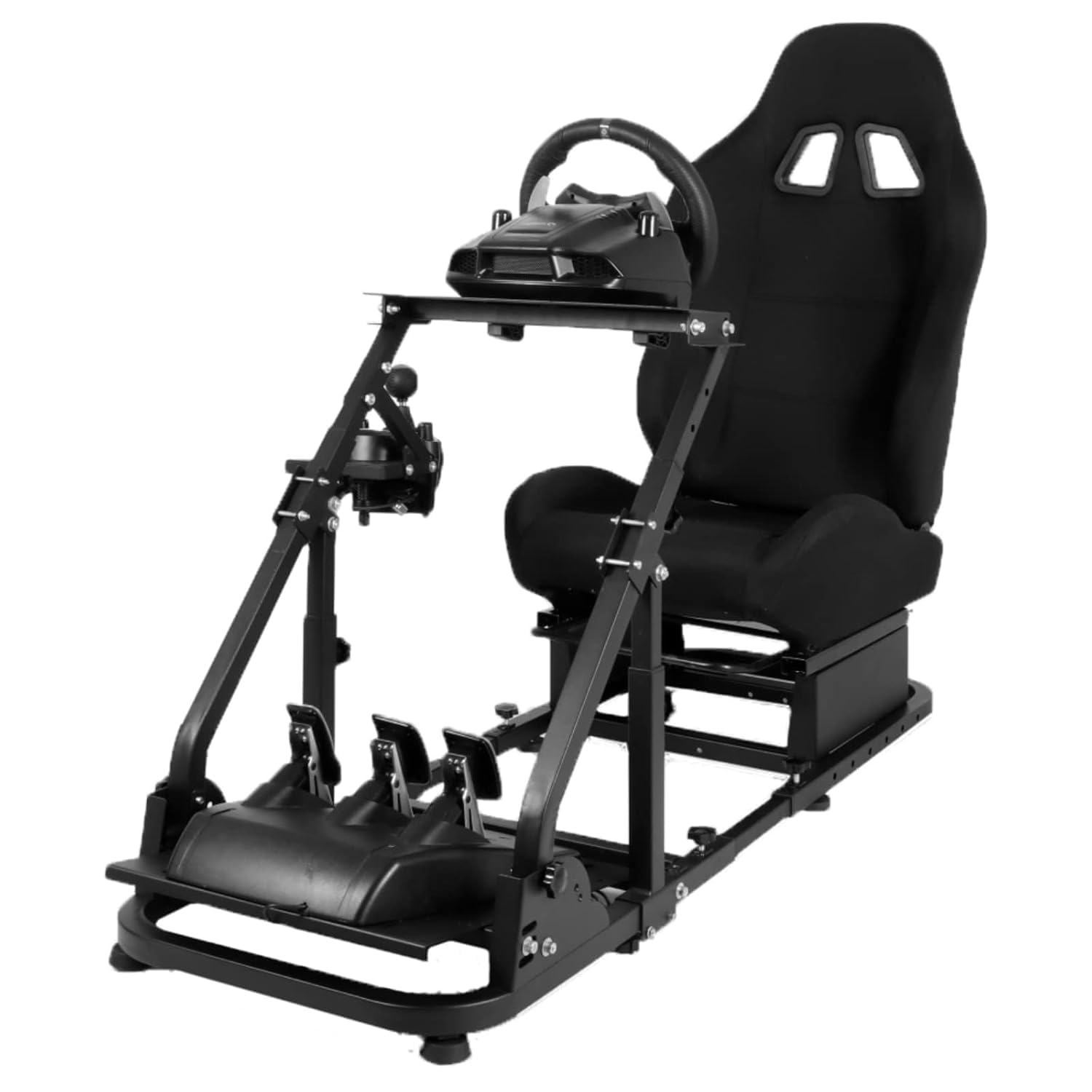 Dardoo Stabileres Rennsimulator-Cockpit mit Spielsitz Passend für Logitech G29 G920 G923,für Thrustmaster T150,für Fanatec, Lenkradständer mit Verstärkungsstangen, Lenkrad und Pedal nicht inbegriffen