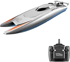 Barcos RC para adulto de crianças Barcos de RC para crianças adultas 25 km/h de alta velocidade barco de corrida 2 canais barcos de controle remoto para piscinas barco de corrida
