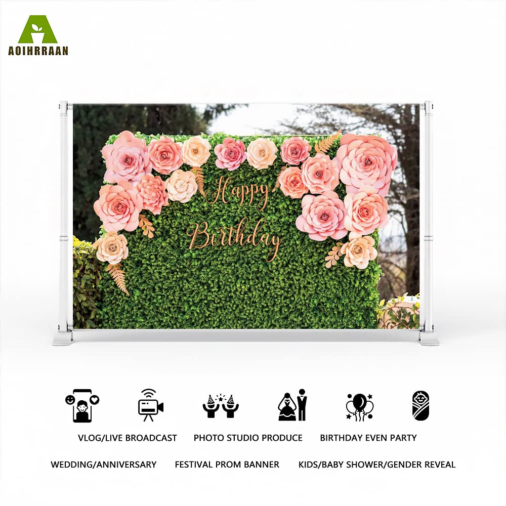 10x8FT Green Leaves Backdrop Nature Greenery Grass Wall Photography Background Newborn Baby Shower Wedding Birthday Party Decorations Banner Photo Booth Props