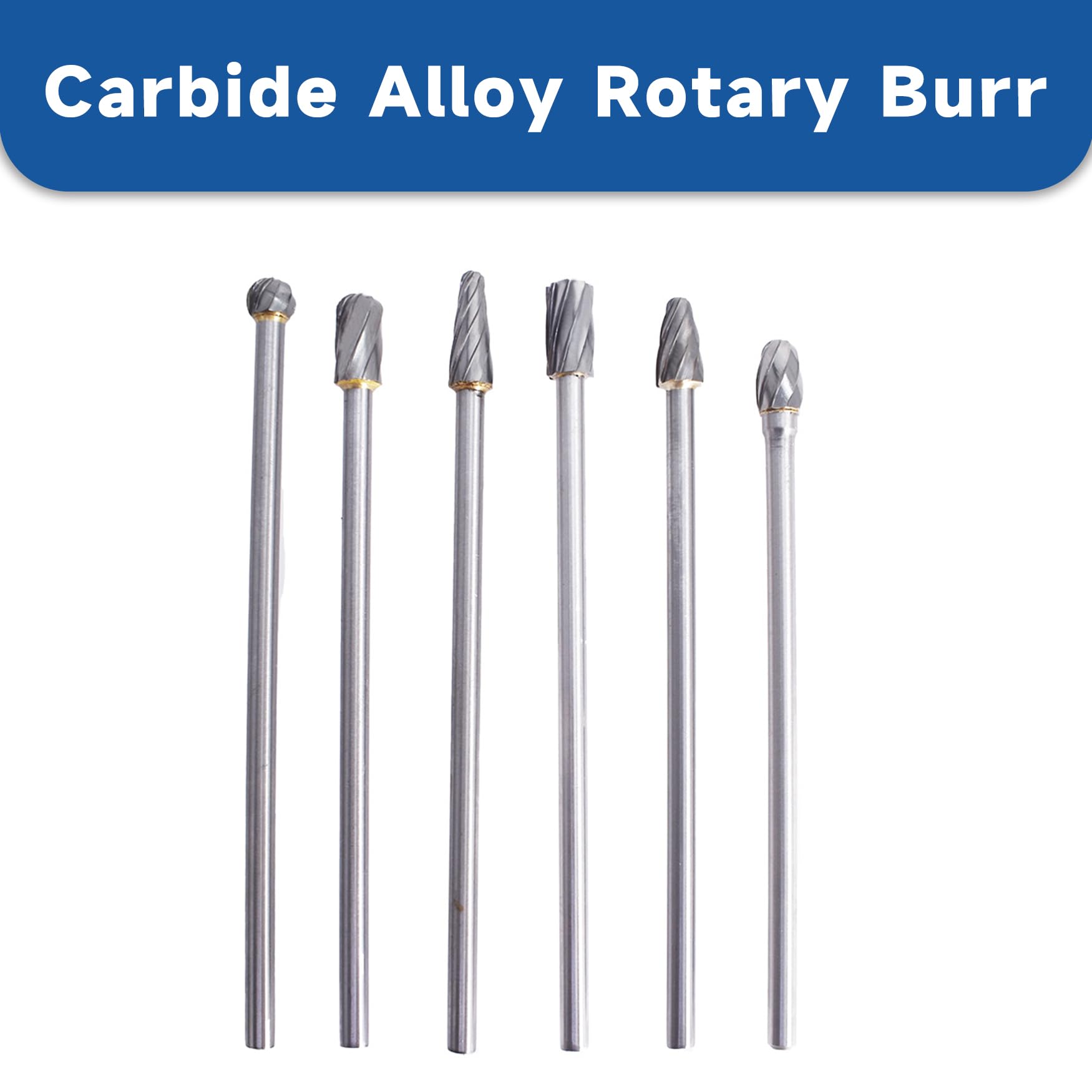 WFLNHB Carbide Alloy Rotary Burr Set 6Pcs 6mm 1/4 Inch Shank 150mm Long — Amazon image 2