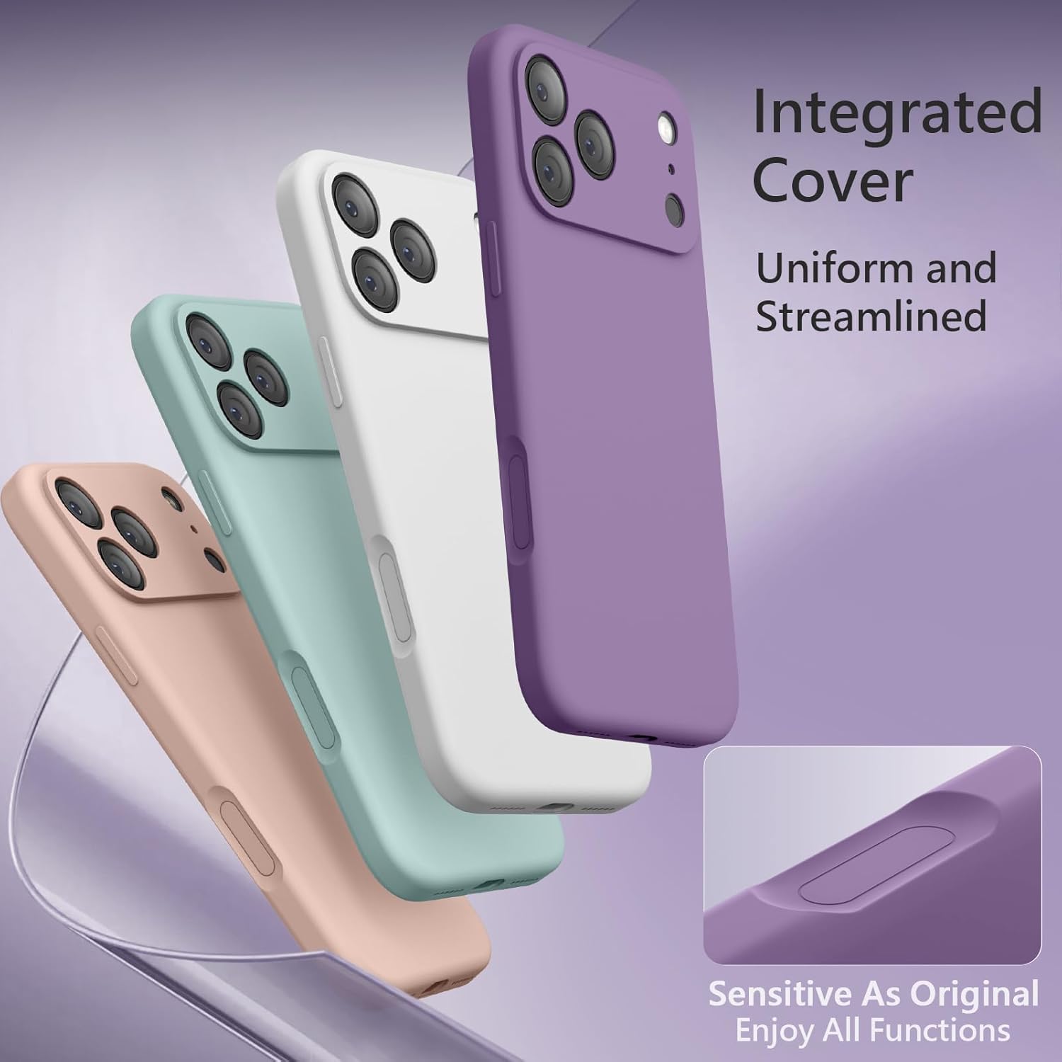 FireNova Magnetic for iPhone 17 Pro Max Case, Compatible with MagSafe, [Integrated Silicone Camera Control Button] [Camera Protection] Anti-Scratch Microfiber Lining Phone Case, 6.9, Light Purple