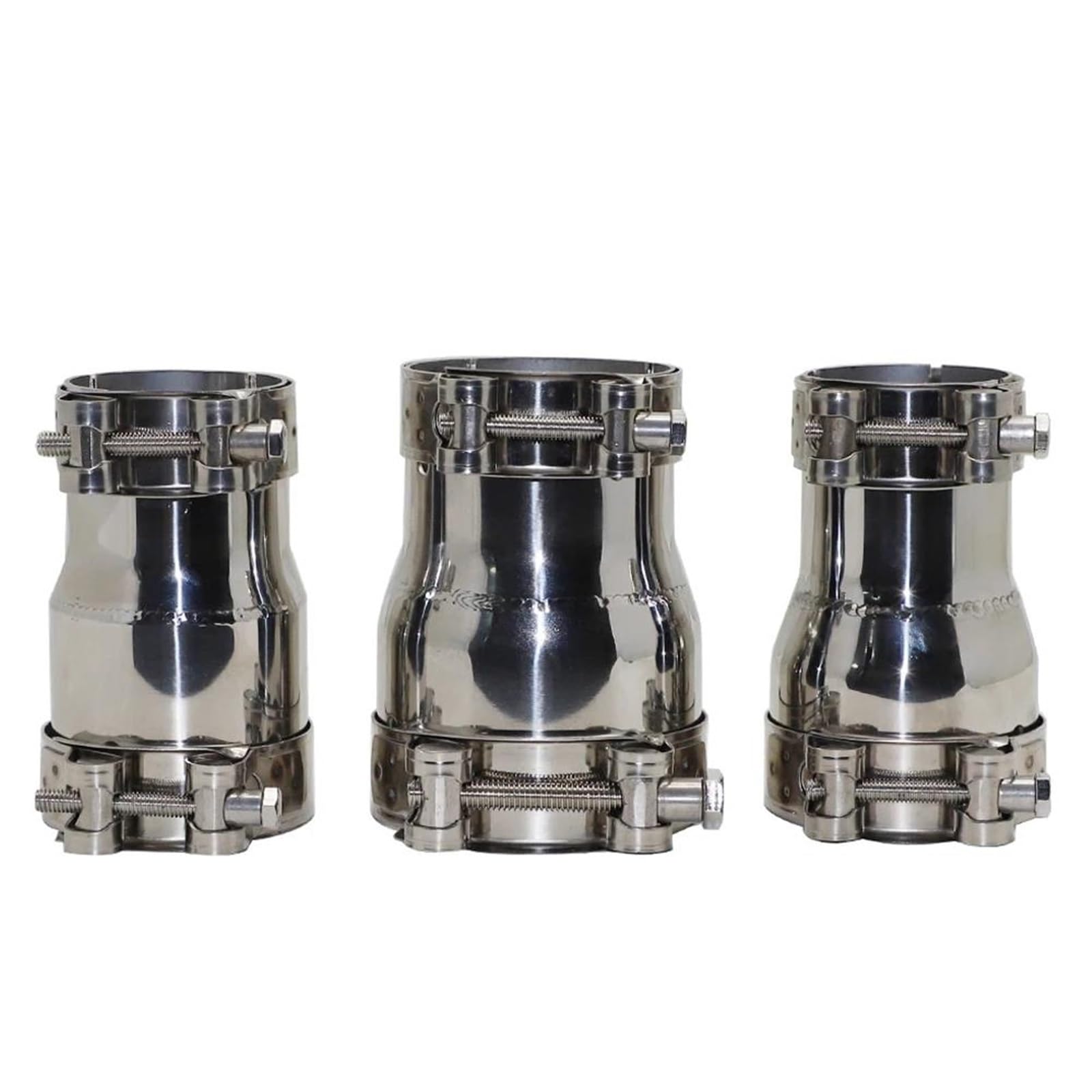 Cola Escape Adaptador Reductor Universal De Acero Inoxidable Varios Tamaños, Silenciador Tubo Escape Recto Para Coche, Conexión Soldado Doble Redonda(I.D 57-60)