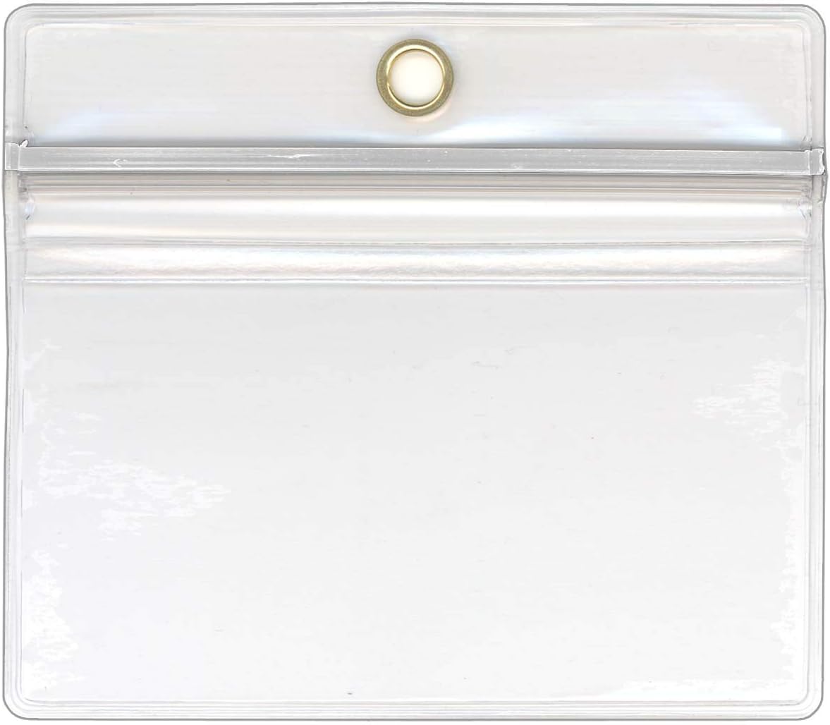 StoreSMART - 100 Pack - ID/Badge Holder - Zipper and Metal Grommet - Clear Plastic - Open Long Horizontal - R1634ZIPL-100