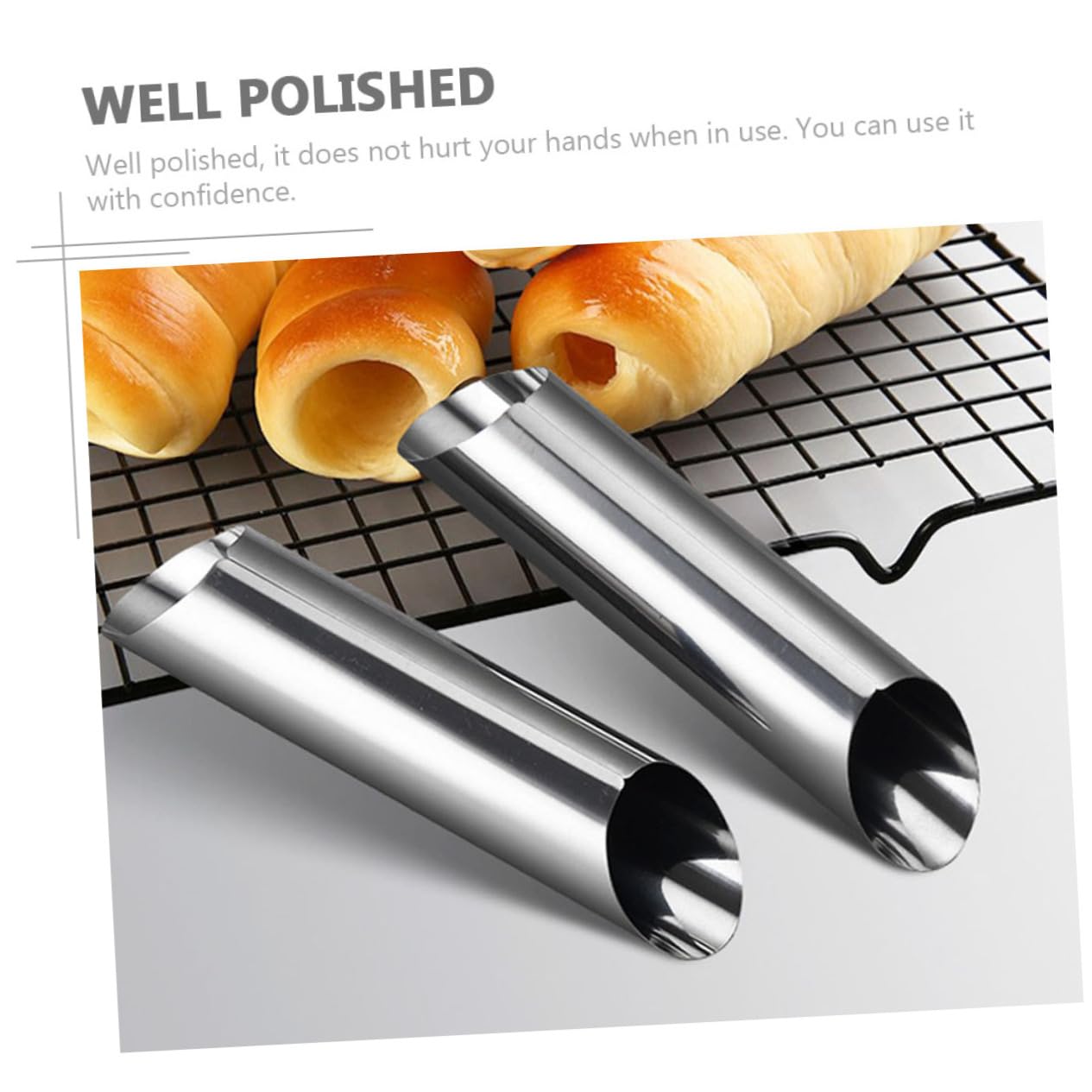 ABOOFAN 9Pcs Stainless Steel Cream Molds for Cannoli Shells Baking Tools for Danish Pastry and Croissants Easy to and Reusable Baking