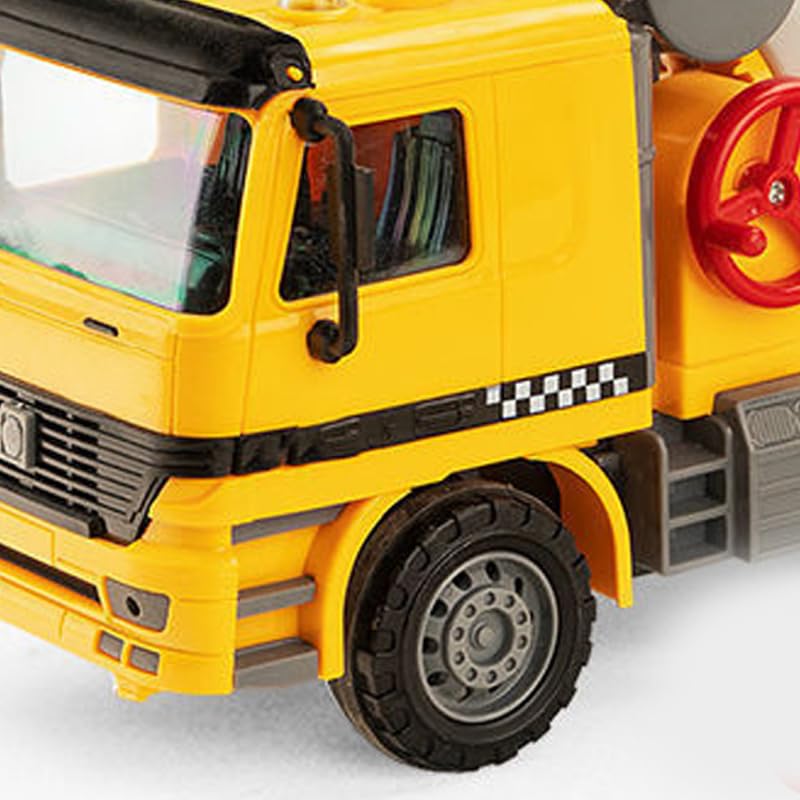 Annadue Oversized Cement Mixer Truck Toy with Rotating Drum for Kids