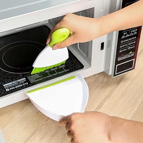 Miniatura 37 de Recogedor de escoba y recogedor de escobas, juego de recogedor y cepillo, mini sartenes para polvo con cepillos, limpieza de escobas de mano