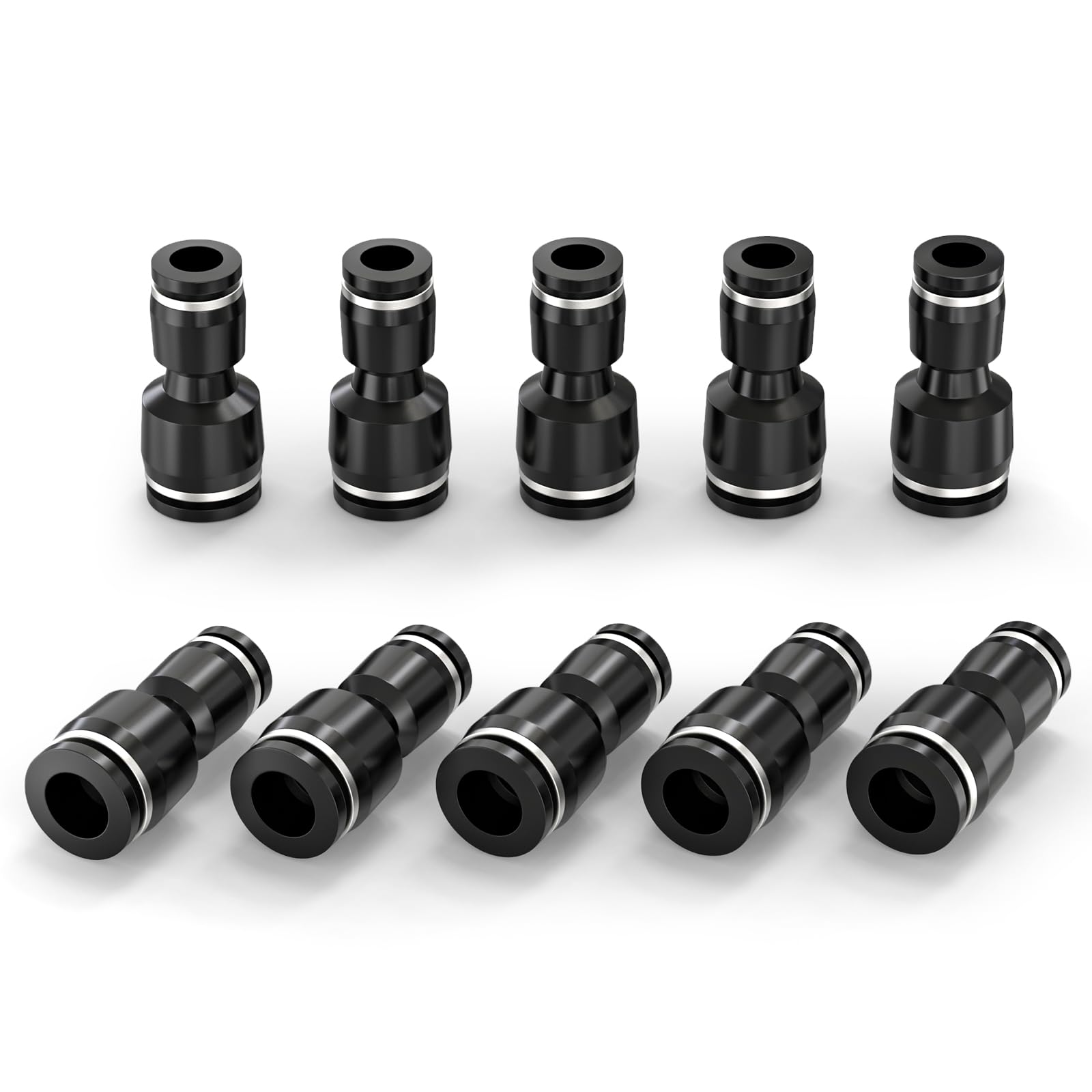 10 piezas azul de 10 mm de diámetro exterior en T de 3 vías empujar para conectar neumáticos accesorios (PE-10) — view 13