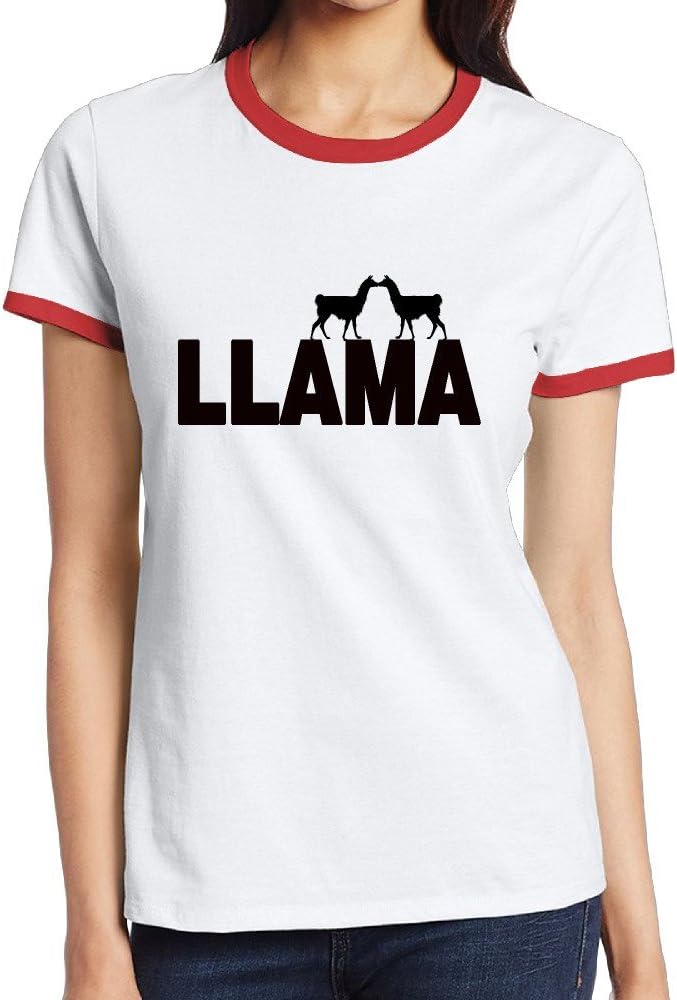 Happy Llama Twaimz Contrast Ringer T-Shirt For Women's