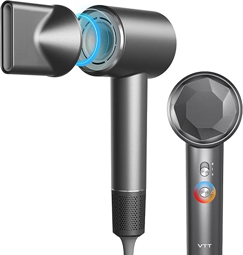 VTT Secador de pelo, secadora de alta velocidad de 150000 RPM para secado rápido, bajo ruido, diseño ligero para uso doméstico y de viaje, perfecto
