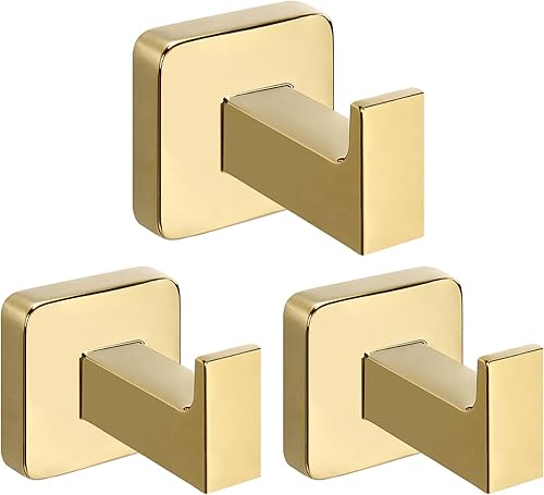 NearMoon Ganchos cuadrados para toallas de baño -SUS304 de acero inoxidable para colgar batas, ganchos resistentes para baño, sala de estar, hotel,