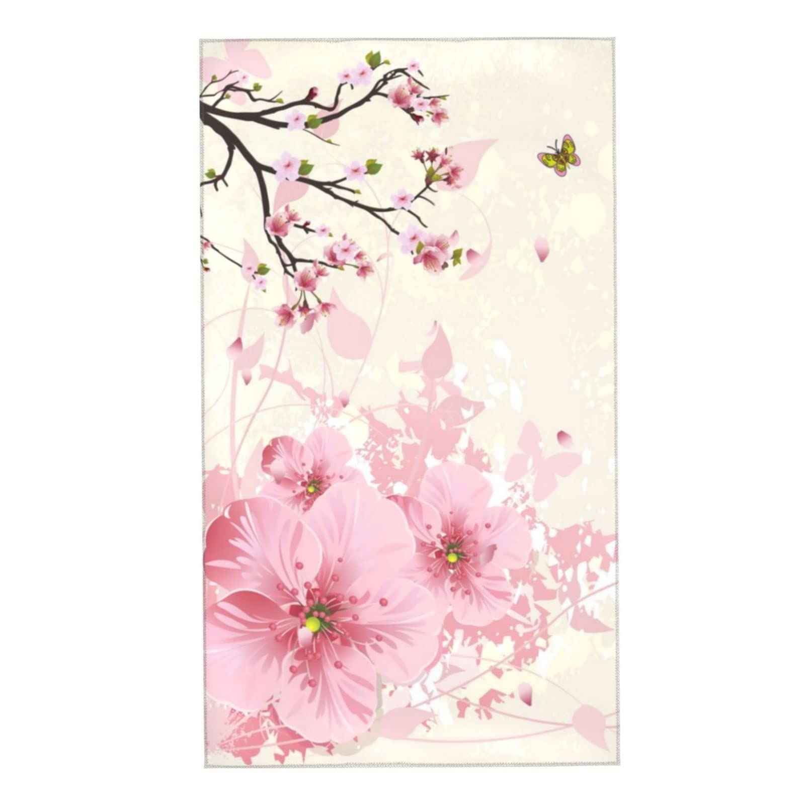 COVASA Cherry Blossoms Hand Towels for Bathroom Set of 2 Watercolor Spring Pink Floral Flower Branch Soft Absorbent Small Decorative Bath Towel Kitchen Dish Guest Towel for Spa 15.7"x27.5"
