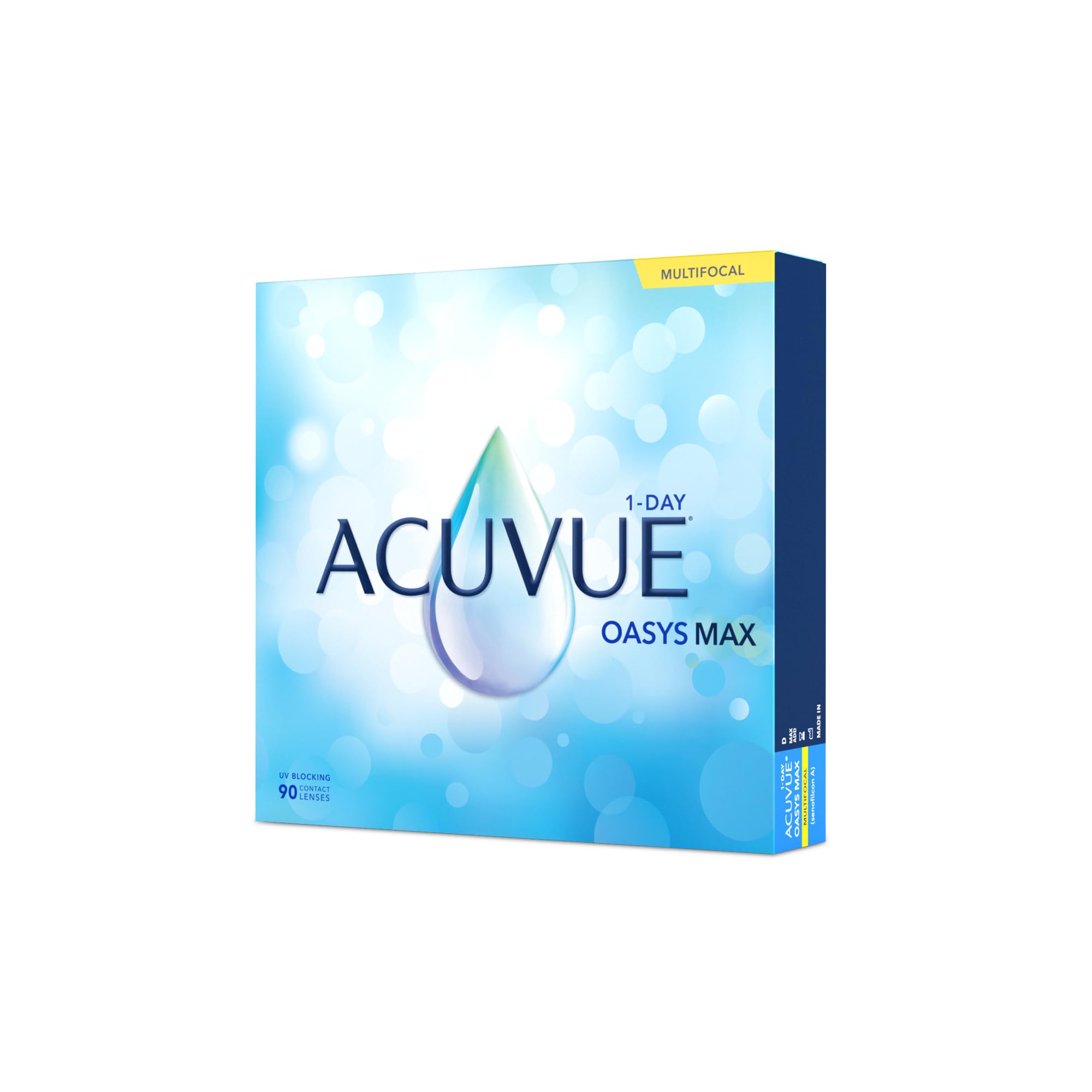 ACUVUE OASYS MAX 1-Day MULTIFOCAL Tageskontaktlinsen – 90 Gleitsichtlinsen für den Nah-, Zwischen- und Fernbereich – Tageskontaktlinsen mit +1.25 dpt und BC 8.4 – UV Schutz & angenehmes Tragegefühl