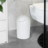 WENKO Economic 6 Litre Swing Top Bathroom Cosmetic Bin Plastic White