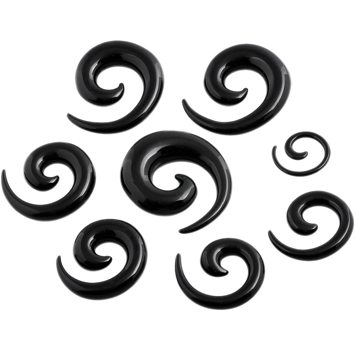 1 para 1,6 mm (14 G) biały akrylowy spiralny ślimak stożkowe zatyczki tunel rozciągacz do uszu zestaw mierników zestaw do rozciągania wir uszy tunele kolczyki zatyczki zestaw piercing biżuteria