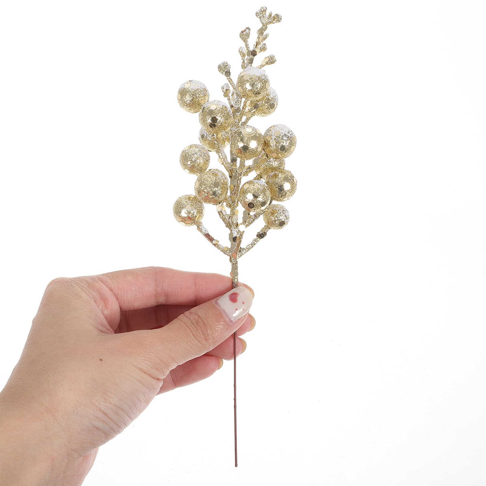 10 Pezzi Bacche d'imitazione di Natale bacche di Natale plettri decorativi per alberi di Natale piante artificiali decorazioni natalizie all'aperto finto gambo di bacche autunno