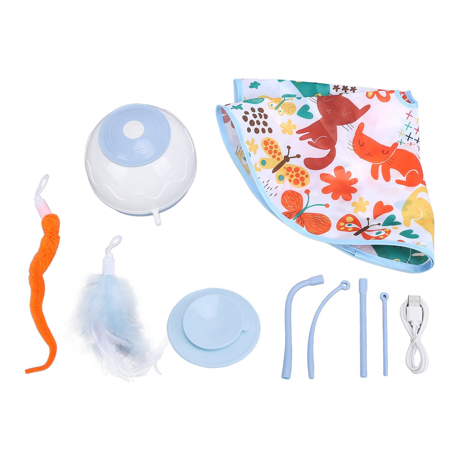 Haofy Giocattolo Interattivo per Gatti, Materiale ABS, Palla Rotolante Automatica con velocità Regolabile, Divertente attività Indoor per Gatti e Gattini (BLUE)