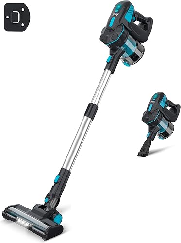 INSE Cordless Vacuum Cleaner, 6-in-1 Rechargeable Stick Vacuum, Powerful Cordless Vacuum with 2200mAh Battery Up to 45mins Runtime, Lightweight