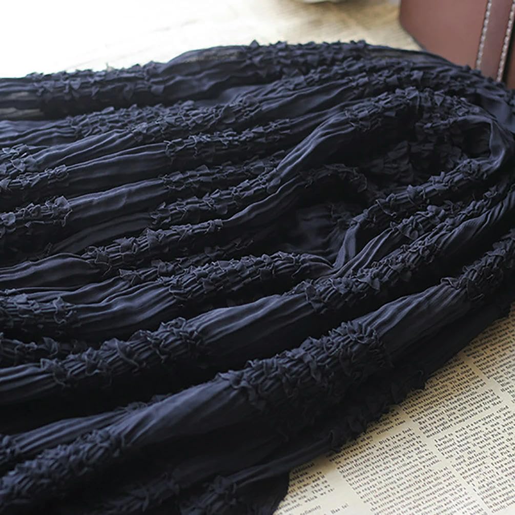 150 cm breit, 300 cm lang, faltiger Krepp-Chiffon-Stoff, Spitze, bestickter Chiffon-Stoff, Meterware, Chiffon-Stoff für die Kleiderherstellung
