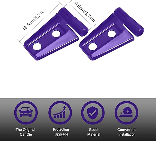 Miniatura 4 de 2 piezas de accesorios para cubierta de bisagra de capó compatibles con Jeep Wrangler JK JKU y Unlimited 2007-2018 (morado)
