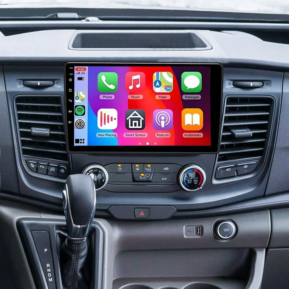 10 Inch Android 14 Car Stereo Radio for Ford Transit Custom 2020 2021 2022 2023 2024 with Wireless Carplay Android Auto Touchscreen Radio GPS Navi Bluetooth FM RDS SWC+ Backup Camera, 2+32G