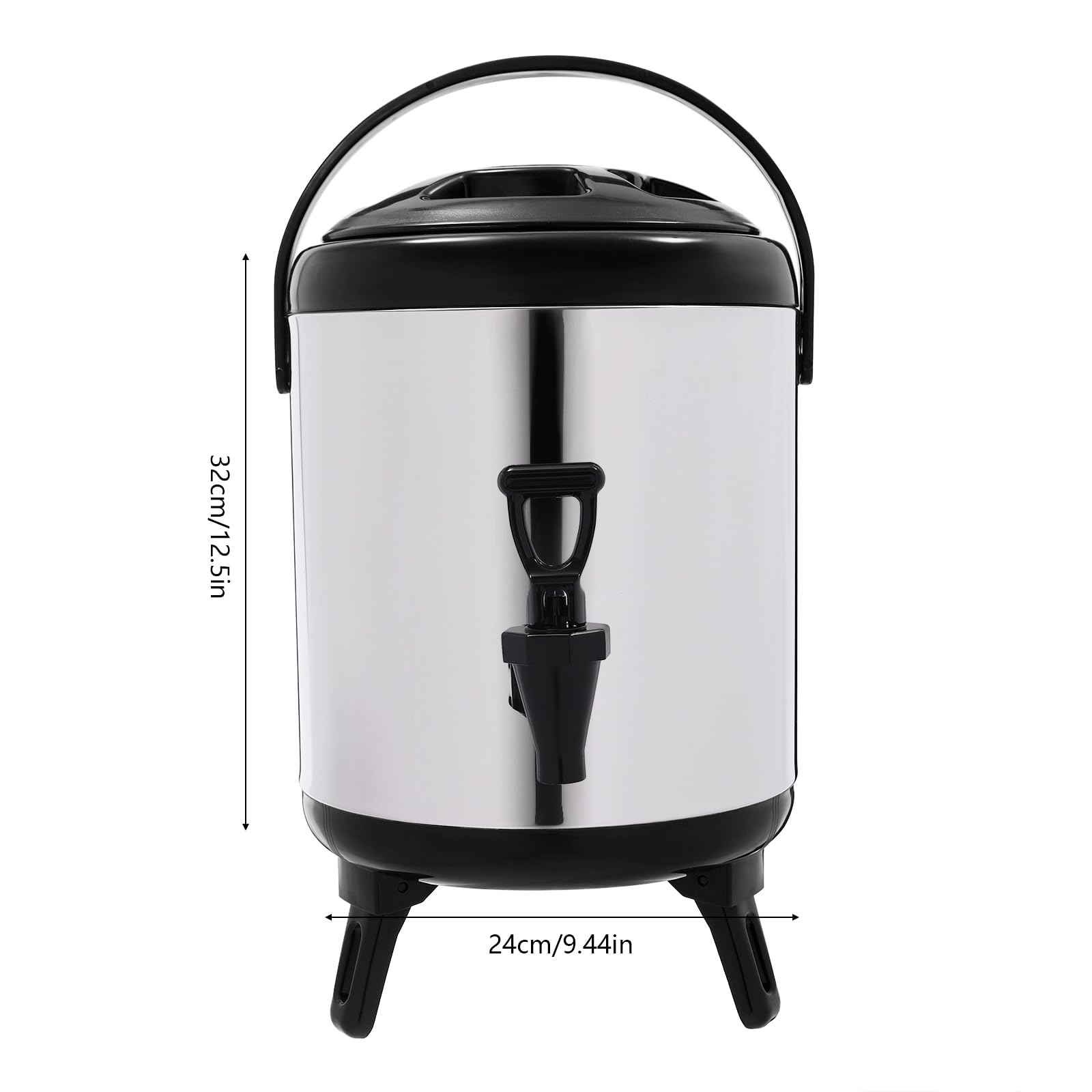 Dispensador de agua caliente con grifo, urna de bebidas aislada de acero inoxidable de 6 L, cubo térmico para té, café, catering de fiestas