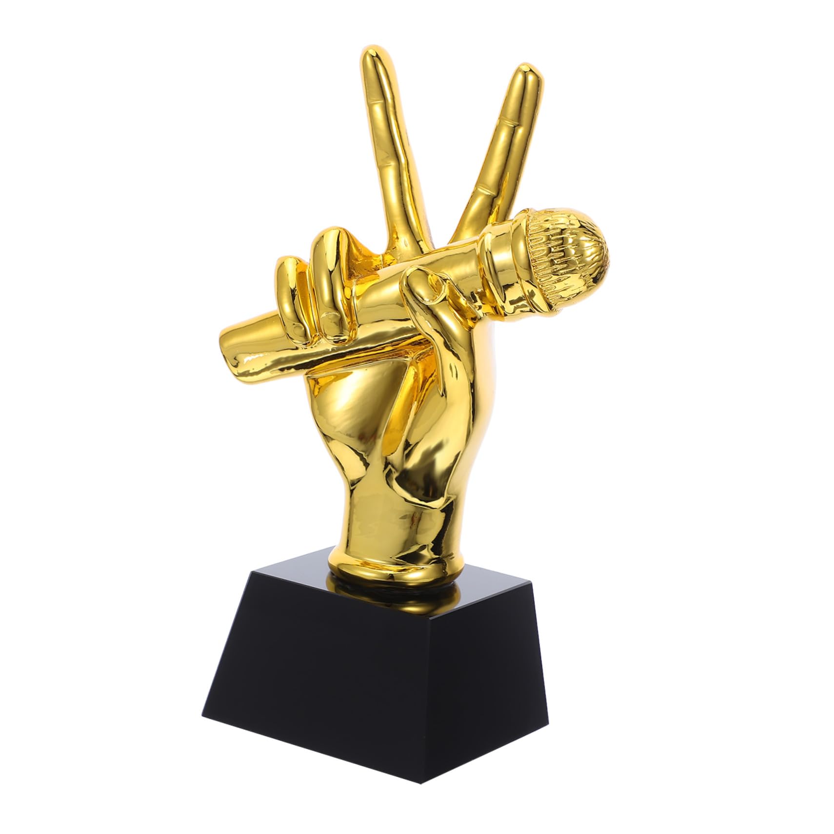 iplusmile Premio Microfono in Resina Oro per Gare Musicali Decorazione Unica e Funzione Fotografica per Feste Karaoke e Amanti della Musica