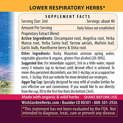 Wishgarden Herbs Deep Lung & Bronchial Support - Natural Lung Support Supplement And Lung Cleanse For Smokers With Mullein Leaf, Supports Lung Health And Lung Detox, Promotes Lung Strength, 4Oz #TOP1