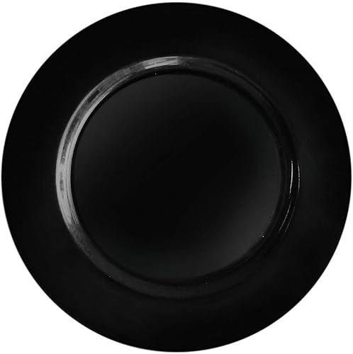 Tiger Chef platos bajeros redondos con cuentas de 13 pulgadas, juego de 2, 4, 6, 12 o 24 platos bajeros para cena (24 unidades), Negro